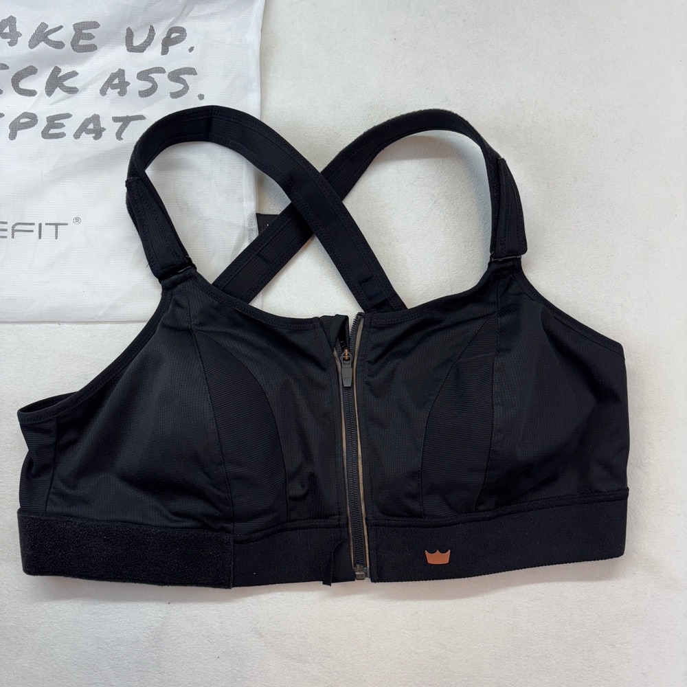 Shefit Ultimate Sports Bra Black High Impact Adjustable Front Zip 3Luxe 110002 - Picture 2 of 13